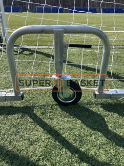 Ворота футбольные алюминиевые c колесами, дуги и рама оцинкованные (арт. SpW-AG-732-4)
