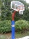 Стационарная баскетбольная стойка с возможностью изменения высоты щита. Укомплектованна полукруглым баскетбольным щитом 120х90 см и профессиональным импортным амортизирующим баскетбольным кольцом